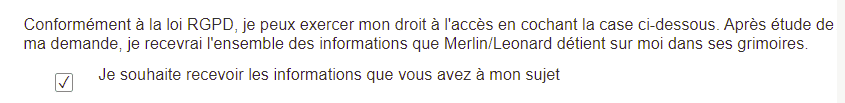 RGPD droit d'accès